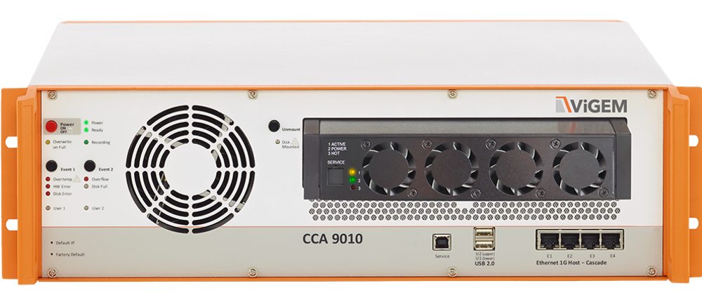 Front view: ViGEM data logger CCA 9010 with removable data storage