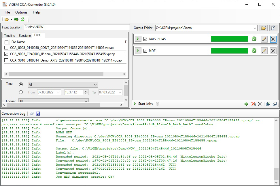 Screenshot CCA Converter Software von ViGEM